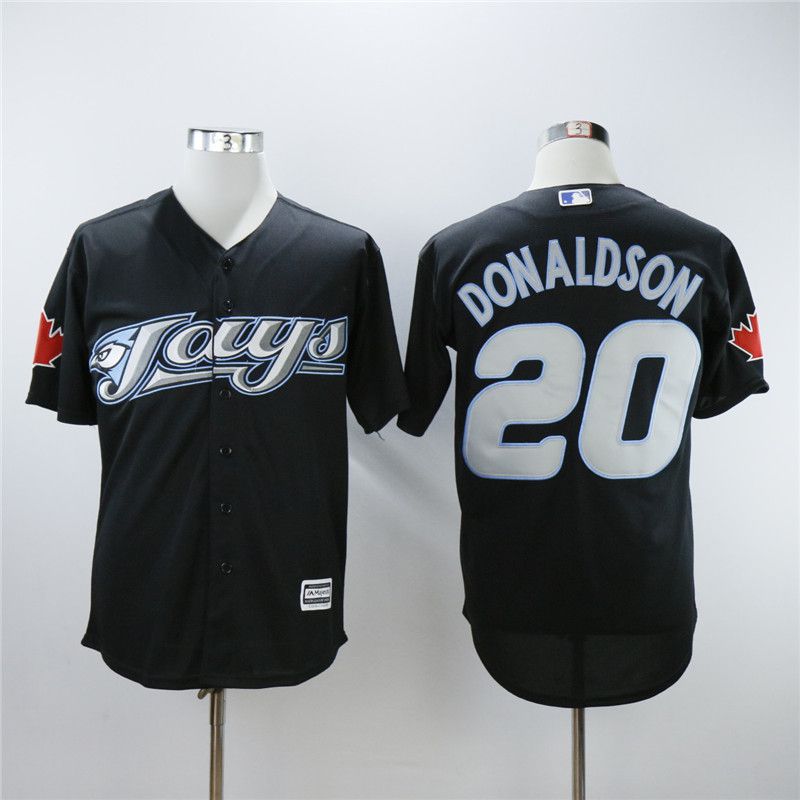 Men Toronto Blue Jays #20 Donaldson Black Throwback MLB Jerseys->toronto blue jays->MLB Jersey